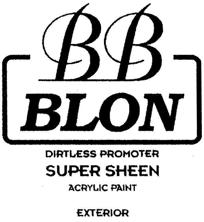 Mẫu nhãn hiệu BB BLON DIRTLESS PROMOTER SUPER SHEEN ACRYLIC PAINT EXTERIOR