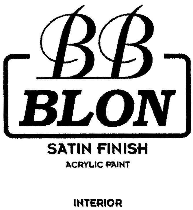 Mẫu nhãn hiệu BB BLON SATIN FINISH ACRYLIC PAINT INTERIOR