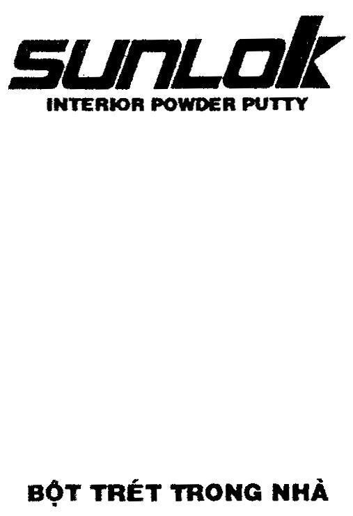 Mẫu nhãn hiệu sunlok INTERIOR POWDER PUTTY bột trét trong nhà