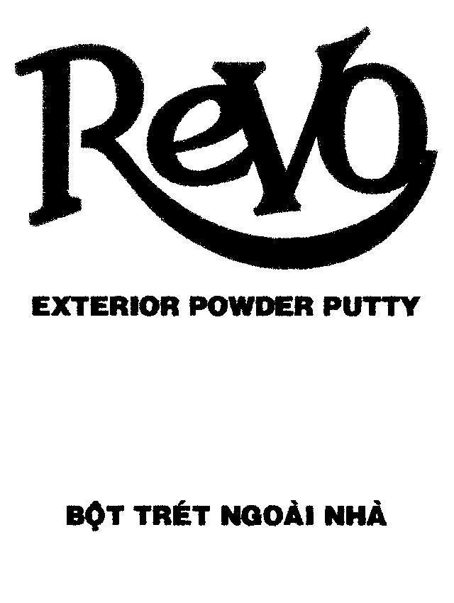 Mẫu nhãn hiệu REVO EXTERIOR POWDER PUTTY Bột trét ngoài nhà