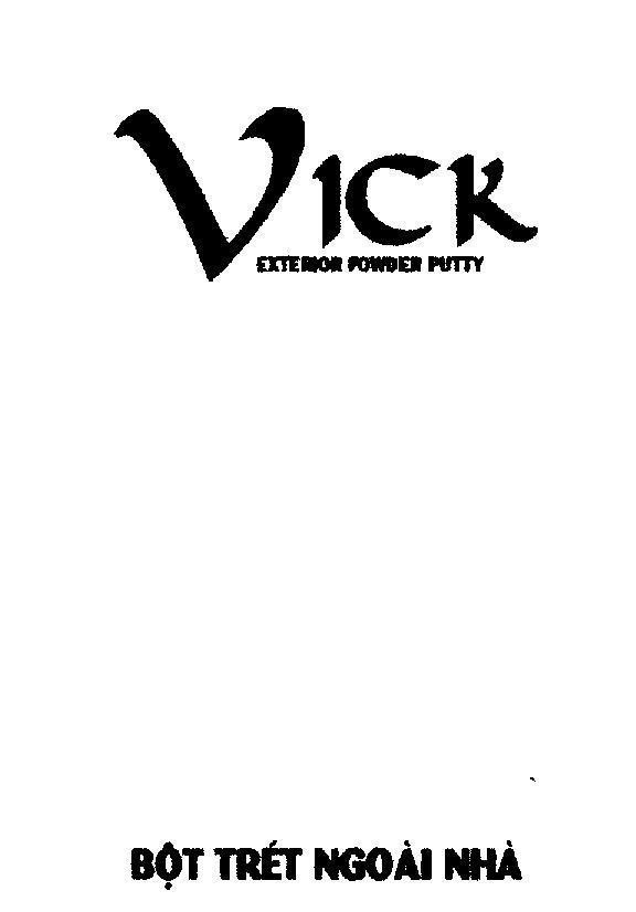 Mẫu nhãn hiệu VICK EXTERIOR POWDER PUTTY bột trét ngoài nhà