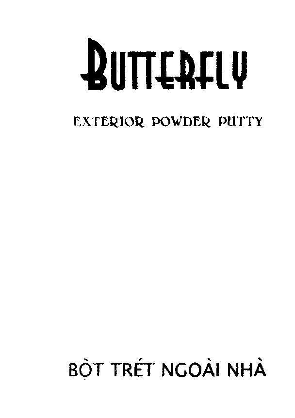 Mẫu nhãn hiệu BUTTERFLY EXTERIOR POWDER PUTTY bột trét ngoài nhà