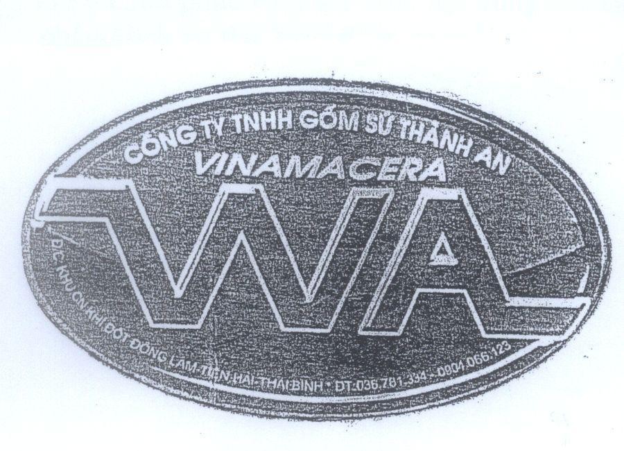 Mẫu nhãn hiệu WA công ty TNHH gốm sứ Thành AN VINAMACERA..