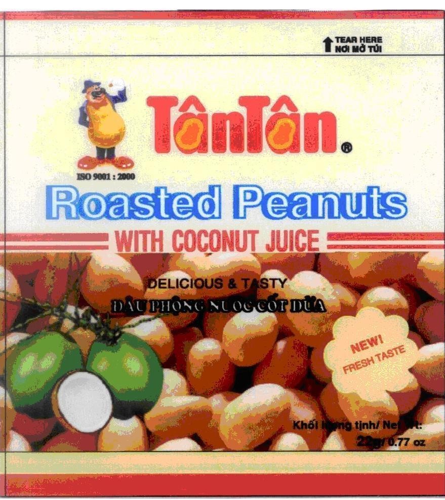 Mẫu nhãn hiệu TânTân Roasted Peanuts WITH COCONUT JUICE Đậu Phộng Nước Cốt Dừa