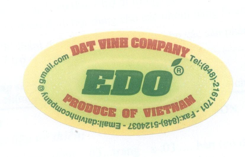Mẫu nhãn hiệu EDO DAT VINH COMPANY PRODUCE OF VIETNAM