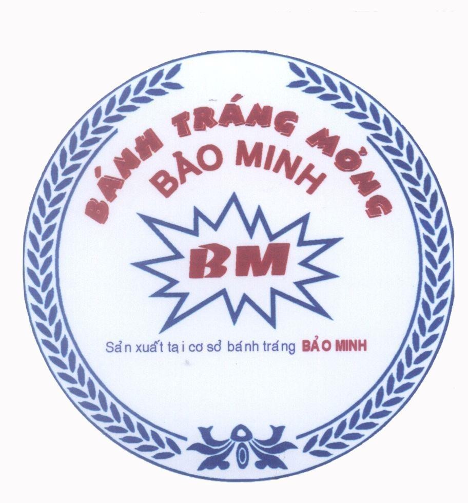 Mẫu nhãn hiệu Bánh Tráng Mỏng Bảo Minh Sản xuất tại cơ sở bánh tráng Bảo Minh BM