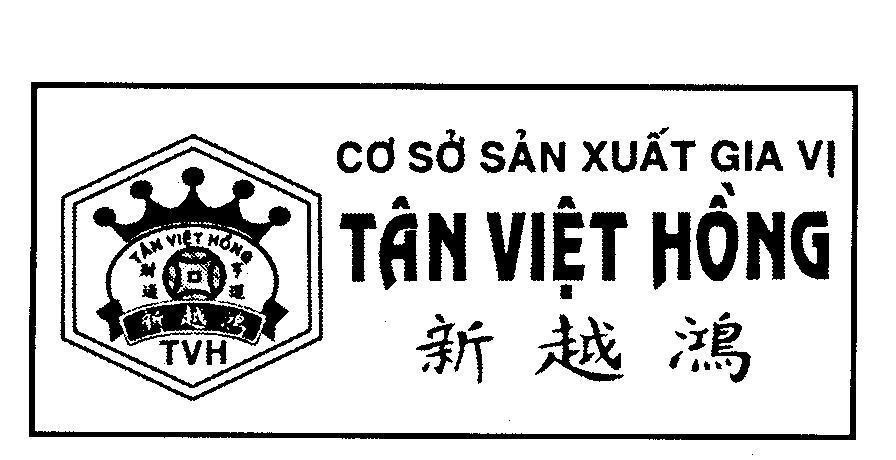 Mẫu nhãn hiệu TVH Tân Việt Hồng Cơ Sở Sản Xuất Gia Vị [cai yun:vận tài; heng tong: trong suốt; xin yue hong: tân việt hồng]
