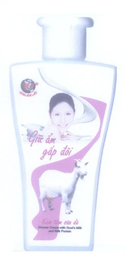 Mẫu nhãn hiệu NA Nhân ái Giữ ẩm gấp đôi Kem tắm sữa dê Shower Cream with Goat's Milk and Milk Protein