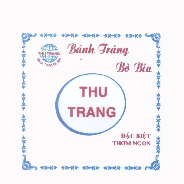 Mẫu nhãn hiệu Bánh Tráng Bò Bía THU TRANG Đặc Biệt Thơm Ngon
