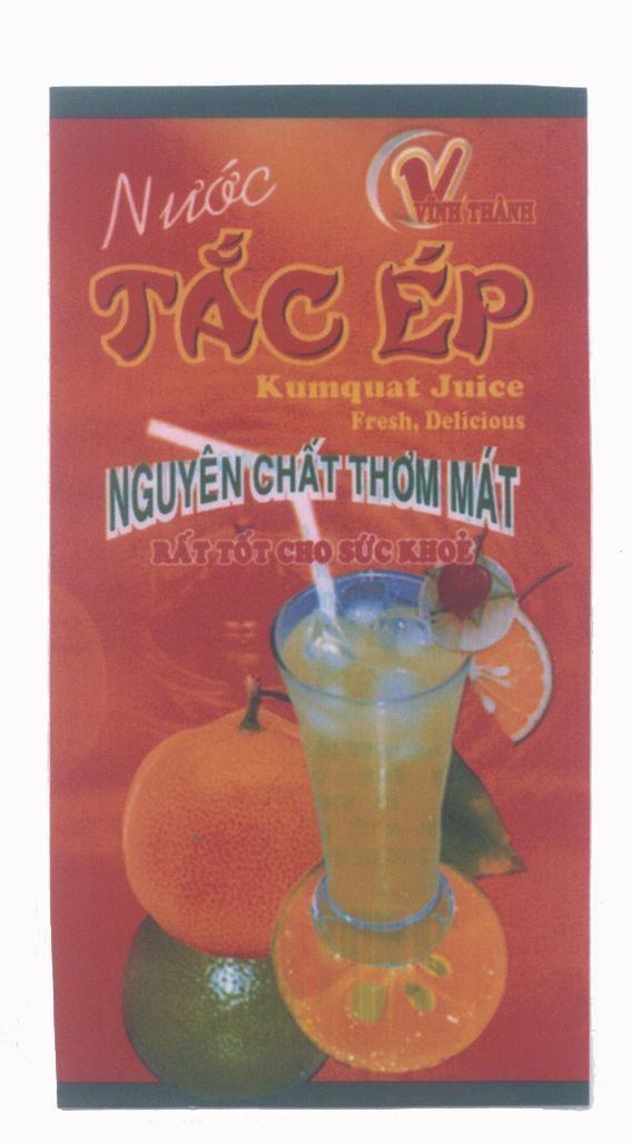 Mẫu nhãn hiệu Vĩnh Thành V Nước tắc ép Kumquat Juice Fresh, Delicious Nguyên chất thơm mát Rất tốt cho sức khoẻ