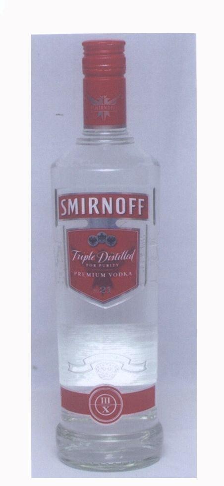 Mẫu nhãn hiệu SMIRNOFF Triple Distilled FOR PURITY PREMIUM VODKA NO21 mX