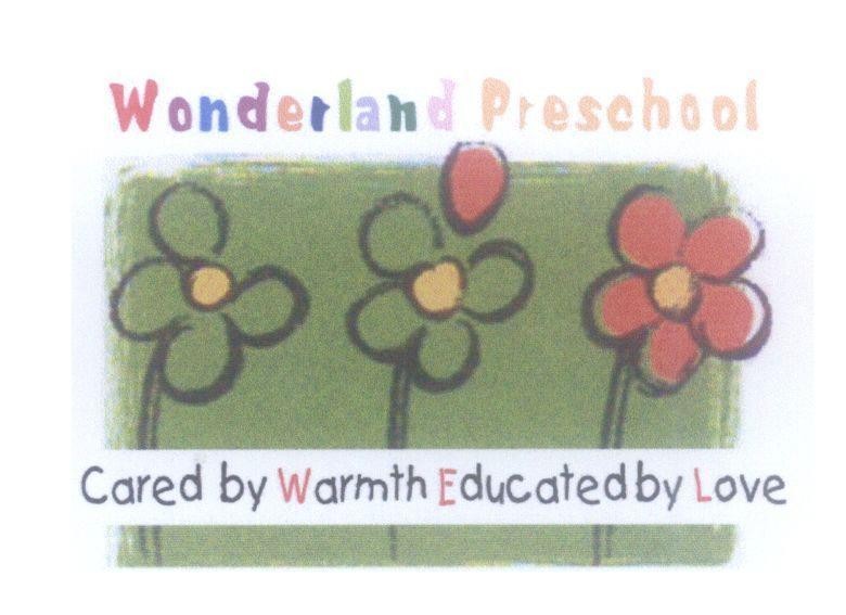 Mẫu nhãn hiệu Wonderland Preschool Cared by Warmth Educated by Love