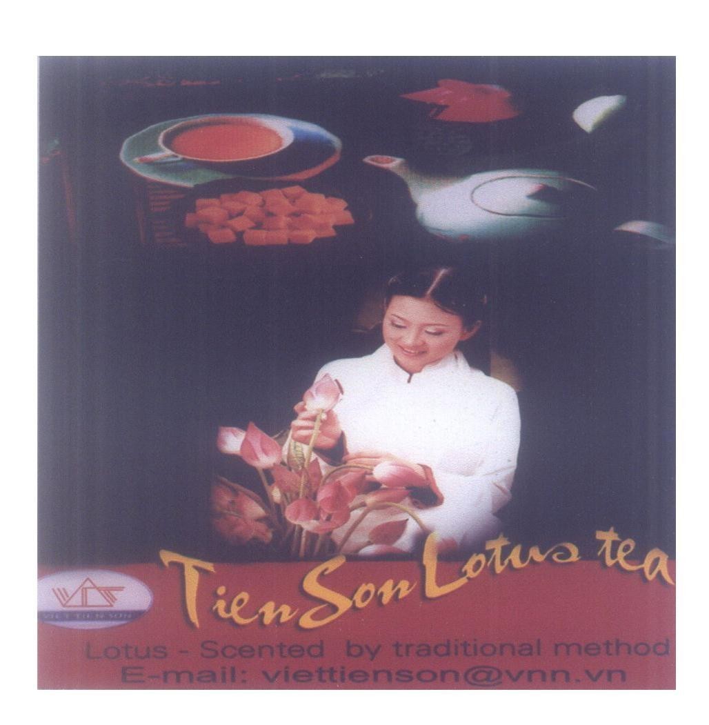 Mẫu nhãn hiệu Tien Son Lotus Tea Lotus - Scented by traditional method E-mail: viettienson@vnn.vn
