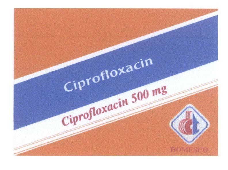 Mẫu nhãn hiệu Ciprofloxacin D T DOMESCO 500 mg