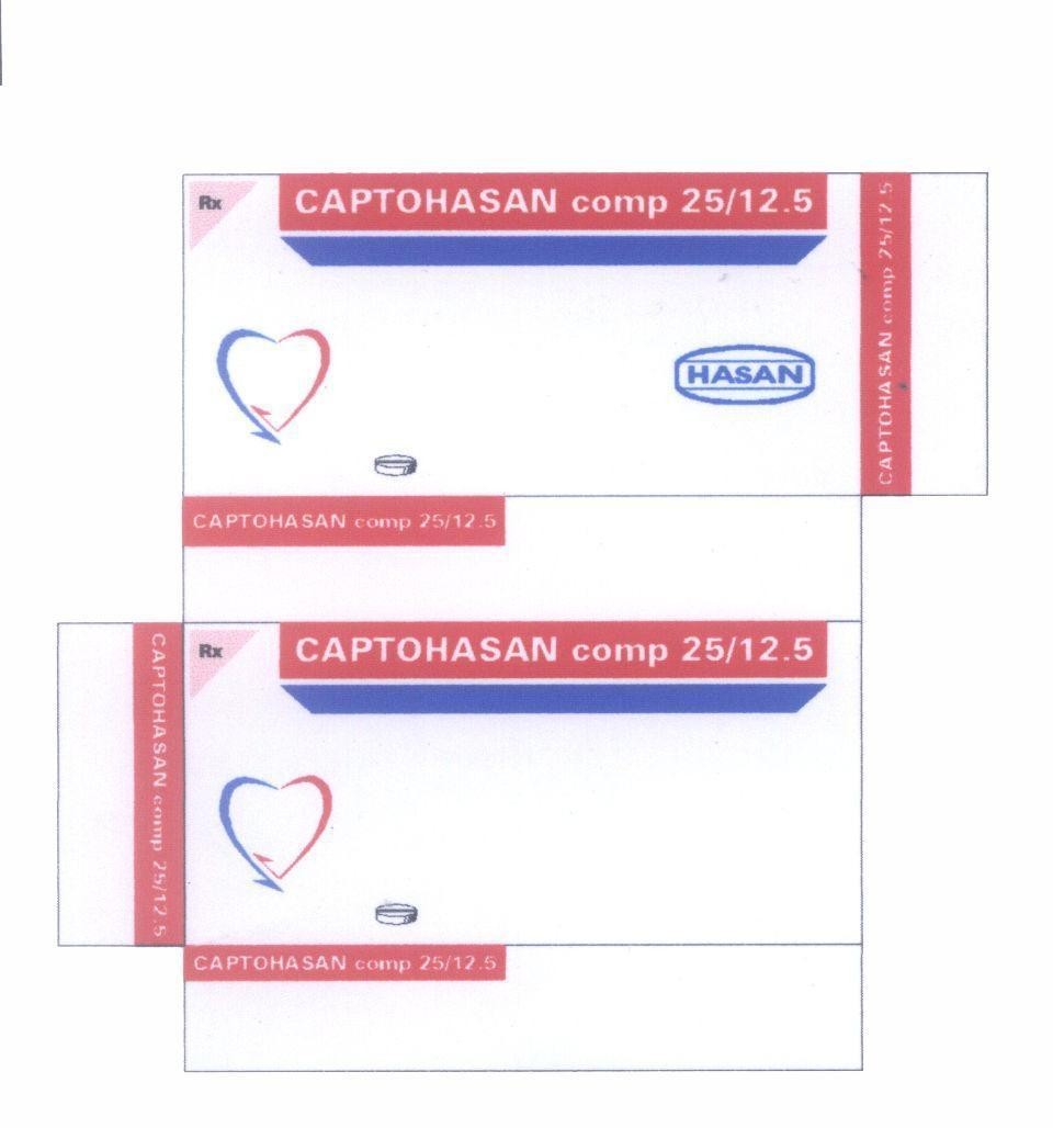 Mẫu nhãn hiệu HASAN CAPTOHASAN comp 25/12.5 Rx