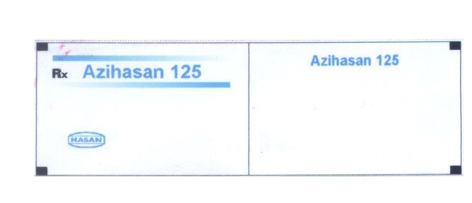 Mẫu nhãn hiệu Azihasan 125 HASAN Rx