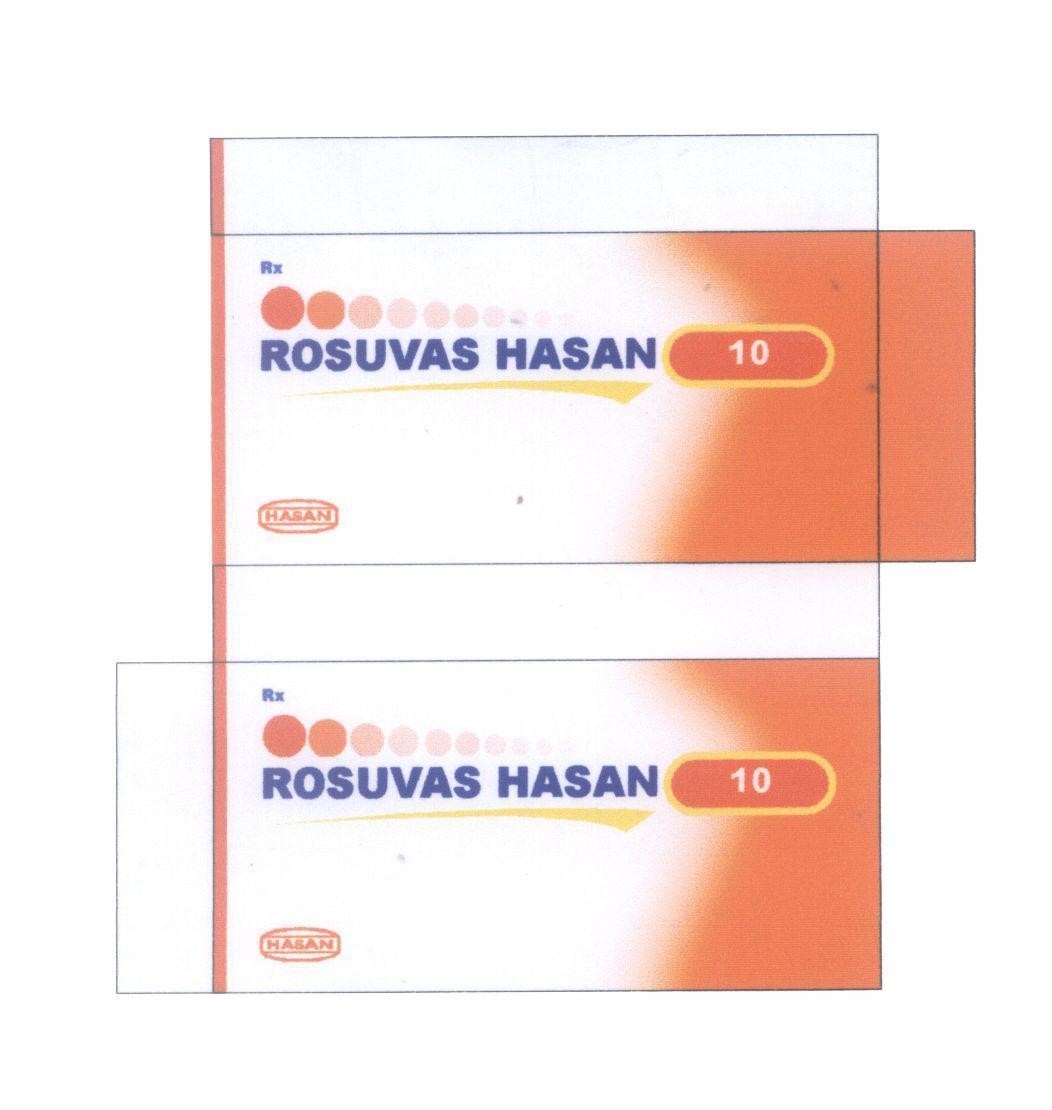 Mẫu nhãn hiệu ROSUVAS HASAN 10 Rx