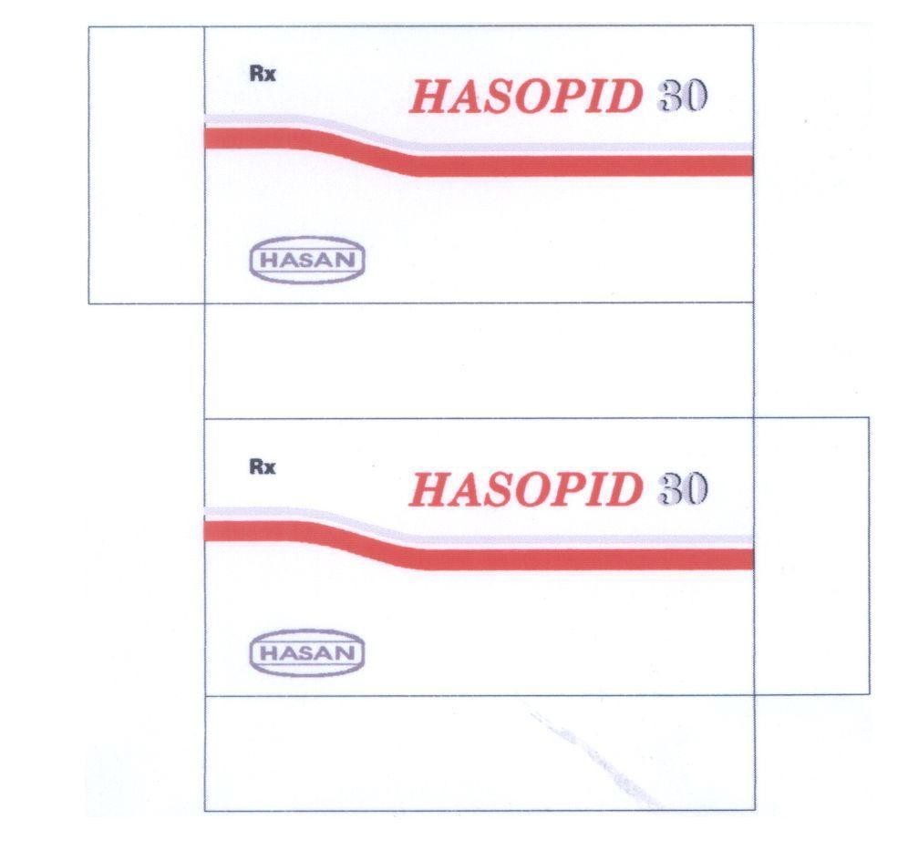 Mẫu nhãn hiệu HASOPID 30 HASAN Rx