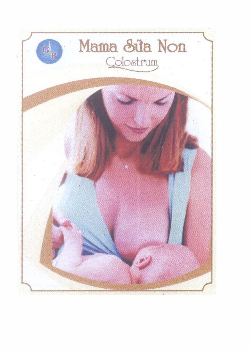 Mẫu nhãn hiệu GP Mama sữa non Colostrum