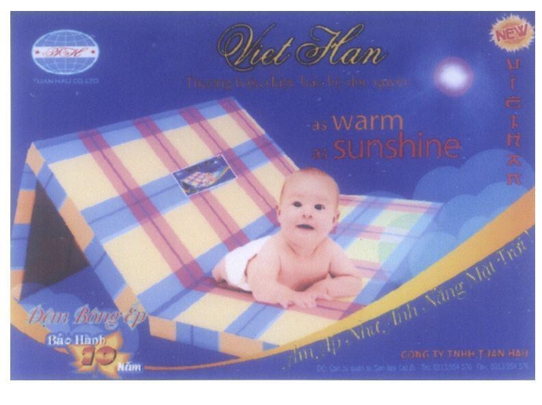Mẫu nhãn hiệu TH TUAN HAU CO., LTD Viet Han Thương hiệu được bảo hộ độc quyền as warm as sunshine ấm áp Như ánh Nắng Mặt Trời