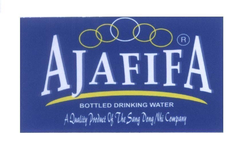 Mẫu nhãn hiệu AJAFIFA BOTTLED DRINKING WATER A Quality Product Of The Sang Dong Nhi Company
