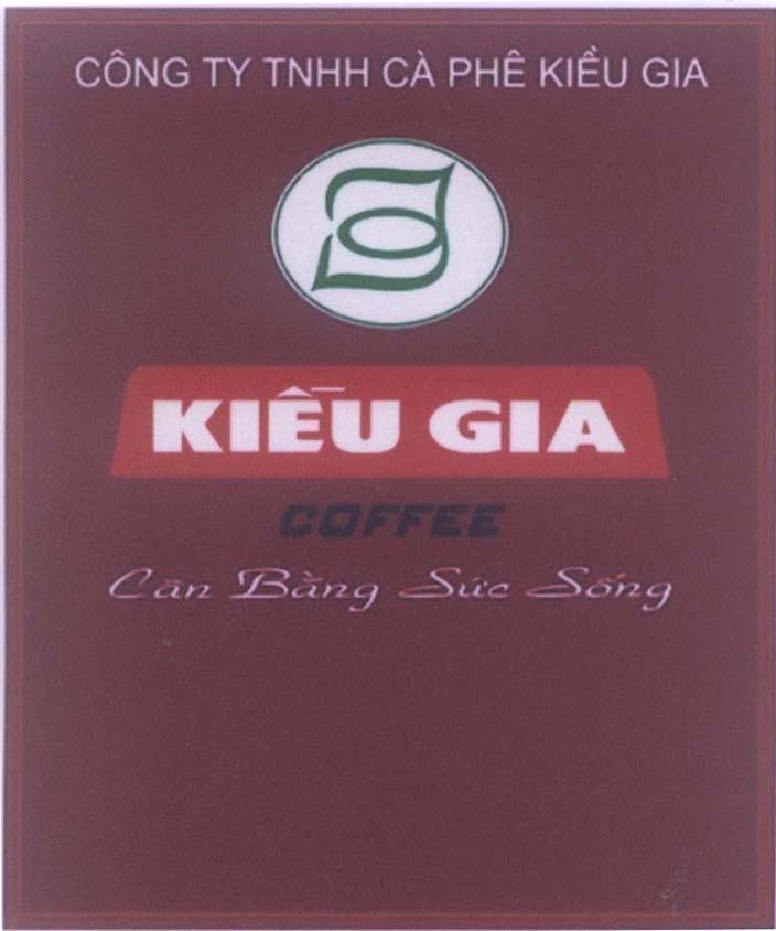 Mẫu nhãn hiệu Kiều Gia Công ty TNHH Cà Phê Kiều Gia gđ COFFEE Cân Bằng Sức Sống