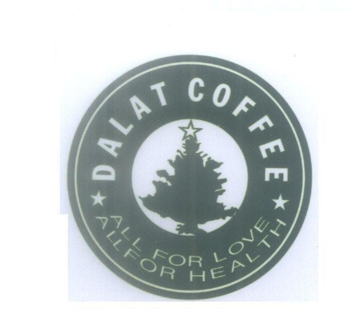 Mẫu nhãn hiệu DALAT COFFEE ALL FOR LOVE ALL FOR HEALTH