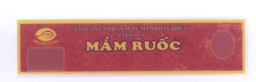 Mẫu nhãn hiệu Mắm Ruốc PT FISACO Hiệu Con Cá Vàng Công Ty Cổ Phần Nước Mắm Phan Thiết