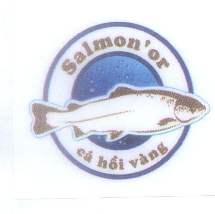 Mẫu nhãn hiệu Salmon'or cá hồi vàng