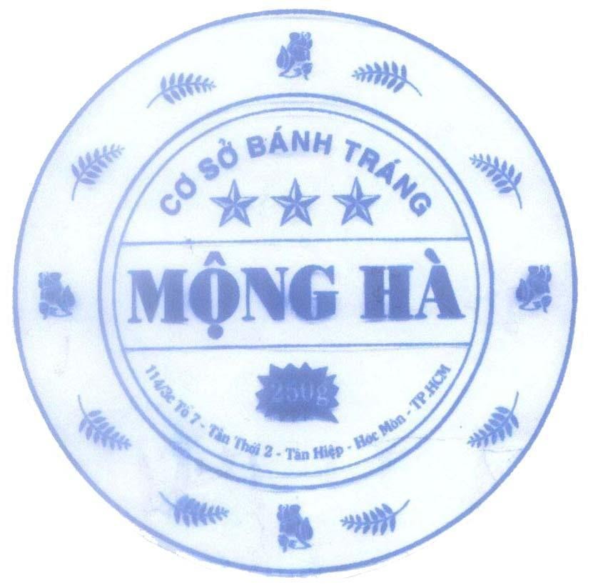 Mẫu nhãn hiệu Mộng Hà Cơ Sở Bánh Tráng 250g...