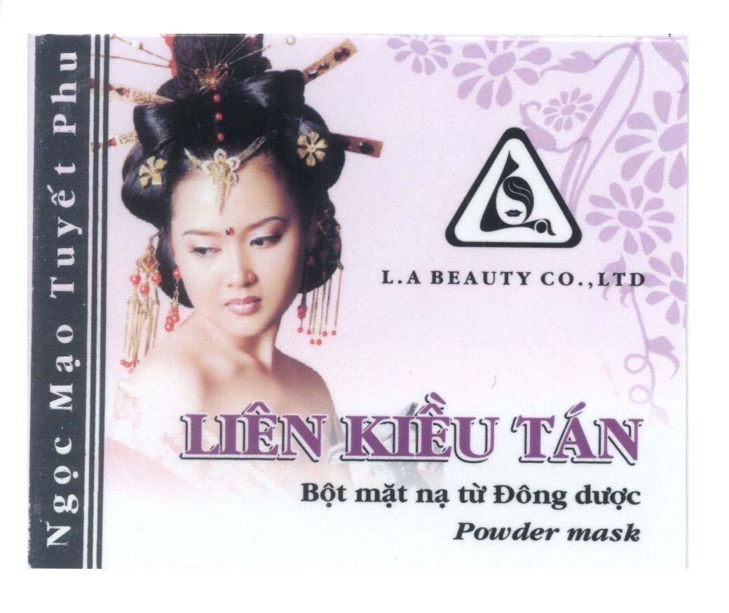 Mẫu nhãn hiệu L A Liên Kiều Tán Ngọc Mạo Tuyết Phu L.A BEAUTY CO., LTD Bột mặt nạ từ Đông dược Powder mask