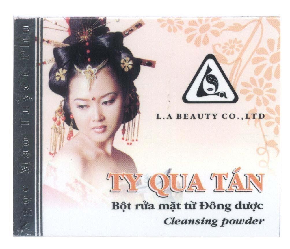 Mẫu nhãn hiệu L A Ngọc Mạo Tuyết Phu Ty Qua Tán L.A BEAUTY CO., LTD Bột rửa mặt từ đông dược Cleansing powder