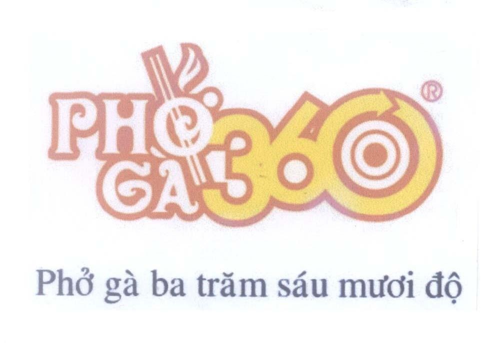 Mẫu nhãn hiệu Phở Gà 360 Phở gà ba trăm sáu mươi độ