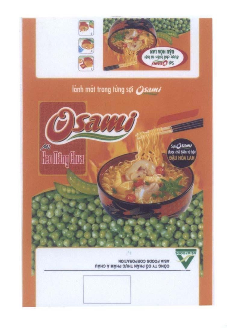 Mẫu nhãn hiệu Osami Mì heo măng chua lành mát trong từng sợi Osami Công ty cổ phần thực phẩm á Châu A ASIAFOODS