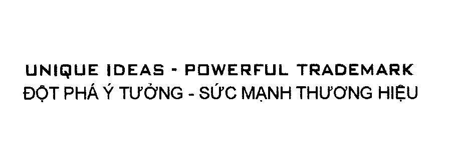 Mẫu nhãn hiệu UNIQUE IDEAS - POWERFUL TRADEMARK Đột Phá ý Tưởng - Sức Mạnh Thương Hiệu