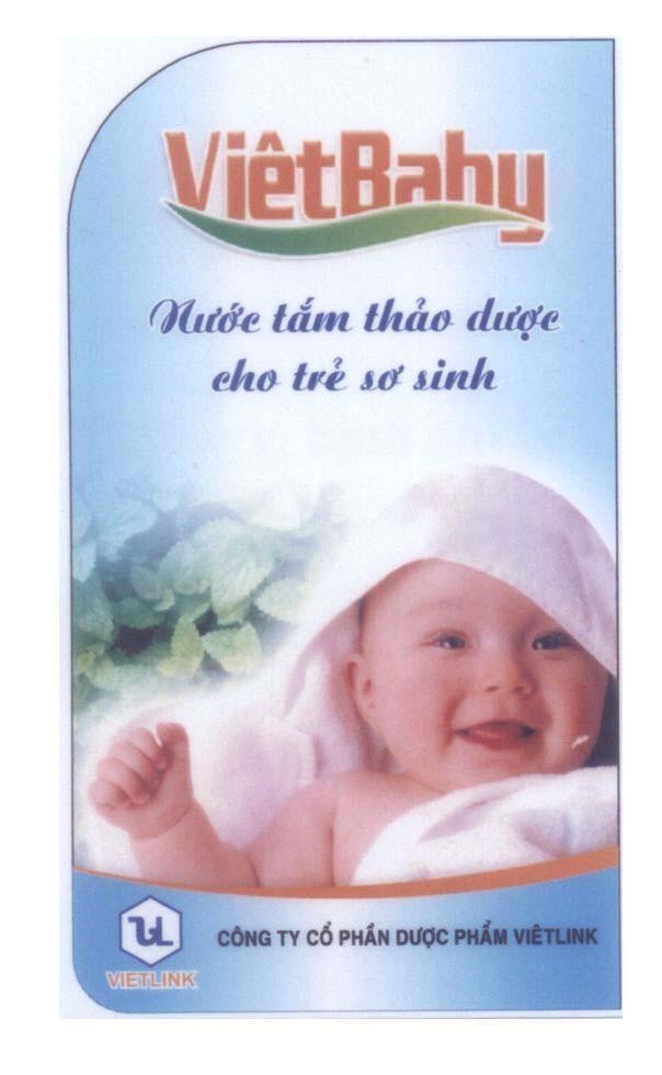 Mẫu nhãn hiệu ViêtBaby Nước tắm thảo dược cho trẻ sơ sinh VL VIETLINK Công Ty Cổ Phần Dược Phẩm VIÊTLINK