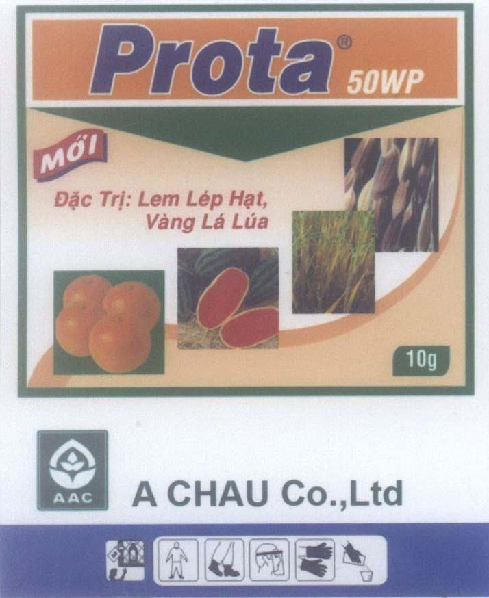 Mẫu nhãn hiệu Prota 50WB Mới Đặc Trị: Lem Lép Hạt Vàng Lá Lúa 10g A CHAU Co., Ltd A A C