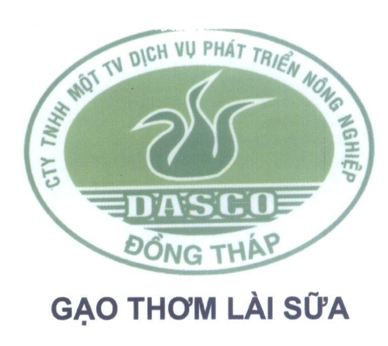 Mẫu nhãn hiệu DASCO Đồng Tháp Gạo Thơm Lài Sữa CTY TNHH Một TV Dịch Vụ Phát Triển Nông Nghiệp