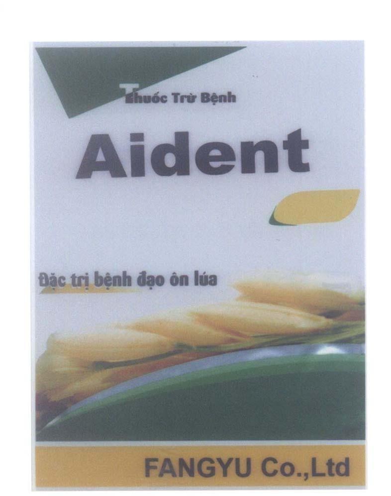 Mẫu nhãn hiệu Aident FANGYU Co., Ltd Thuốc Trừ Bệnh Đặc trị bệnh đạo ôn lúa