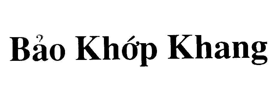 Mẫu nhãn hiệu Bảo Khớp Khang