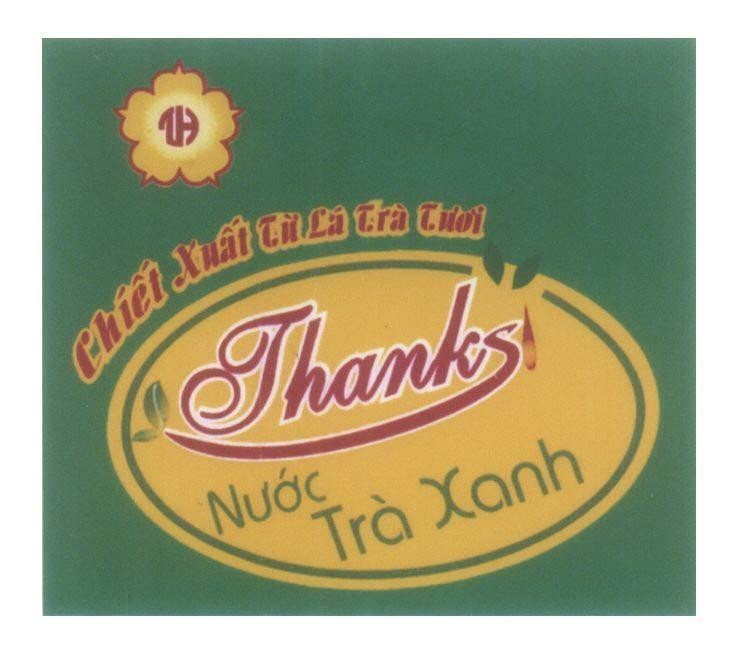 Mẫu nhãn hiệu TH Thanks Chiết Xuất Từ Lá Trà Tươi Nước Trà Xanh
