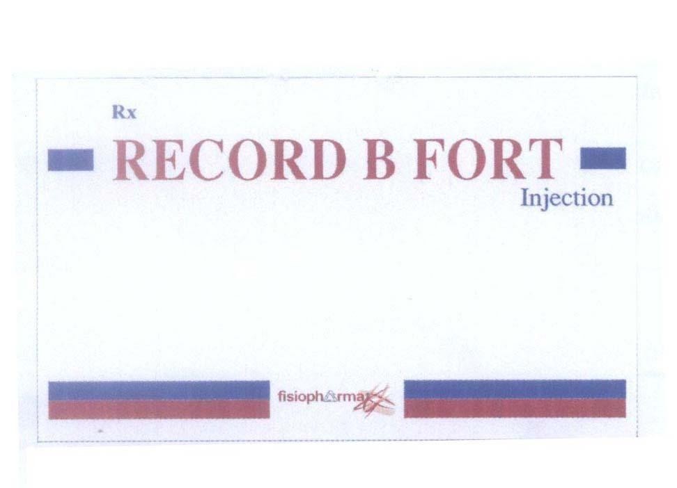 Mẫu nhãn hiệu RECORD B FORT Injection fisiopharma