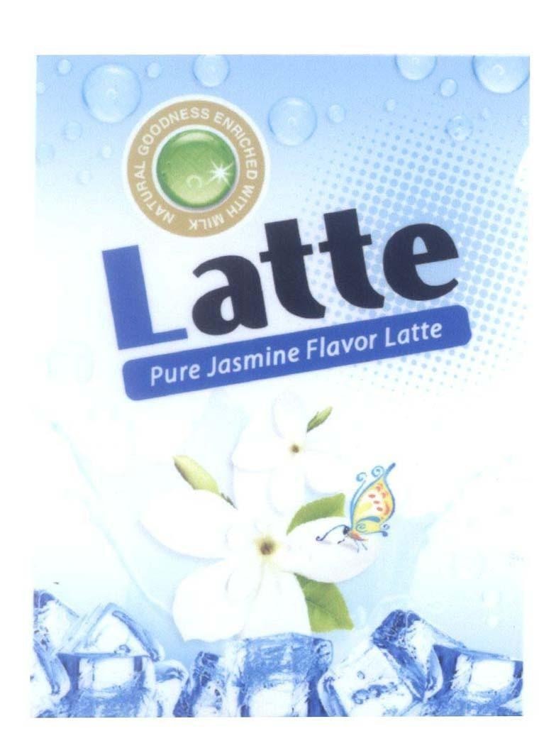 Mẫu nhãn hiệu Latte Pure Jasmine Flavor Latte NATURAL GOODNESS ENRICHED WITH MILK