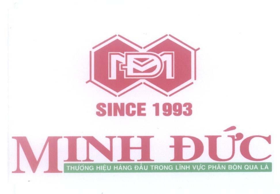 Mẫu nhãn hiệu MĐ M D D M SINCE 1993 Minh Đức Thương Hiệu Hàng Đầu Trong Lĩnh Vực Phân Bón Qua Lá