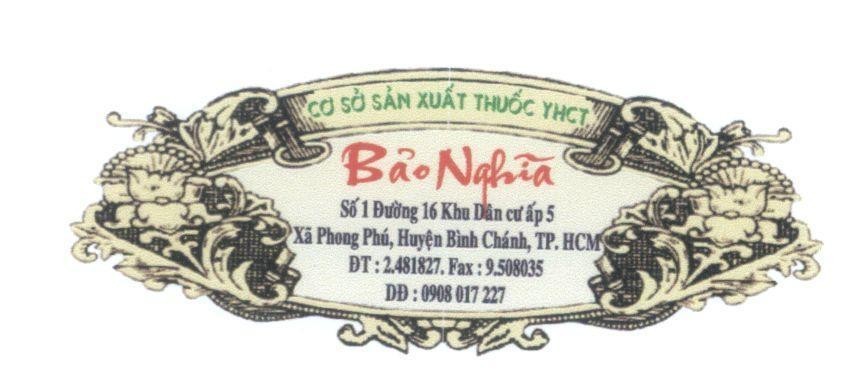 Mẫu nhãn hiệu Cơ Sở Sản Xuất Thuốc YHCT Bảo Nghĩa
