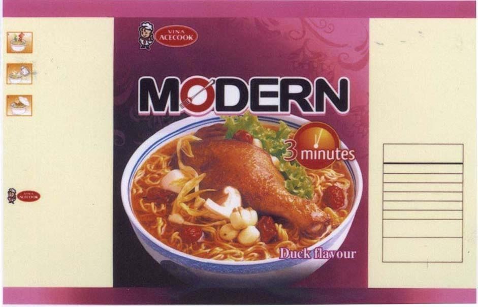 Mẫu nhãn hiệu MODERN VINA ACECOOK 3 minutes Duck Flavour