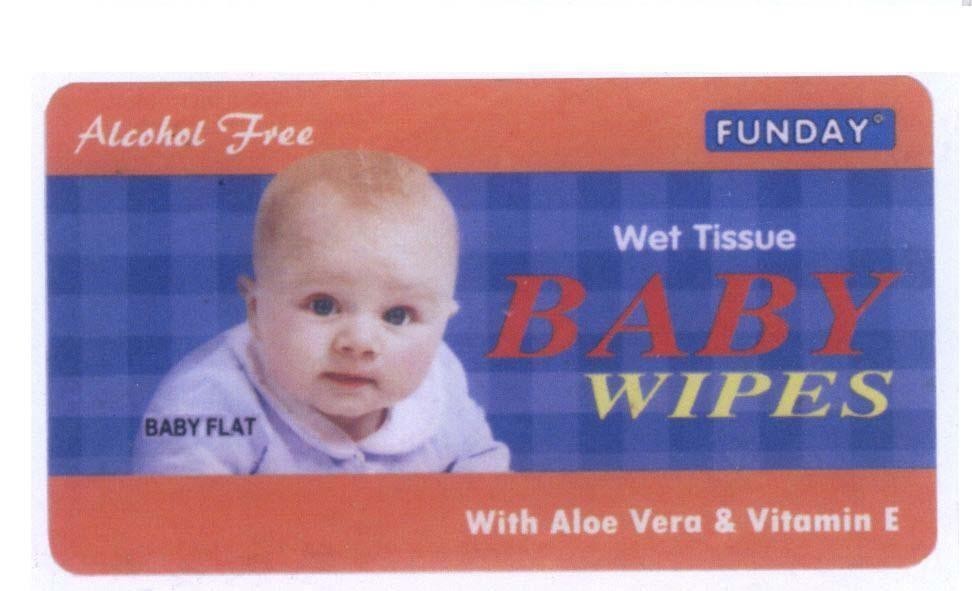 Mẫu nhãn hiệu Alcohol Free FUN DAY BABY WIPES West Tissue With Aloe Vera & Vitamin E BABY FLAT