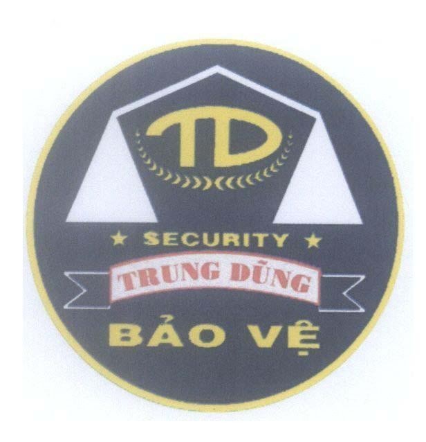 Mẫu nhãn hiệu TD SECURITY Trung Dũng Bảo Vệ