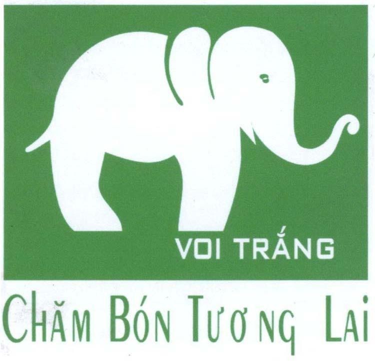 Mẫu nhãn hiệu Voi Trắng Chăm Bón Tương Lai