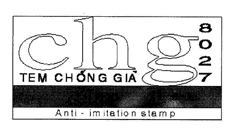Mẫu nhãn hiệu chg 8027 tem chống giả Anti - imitation stamp